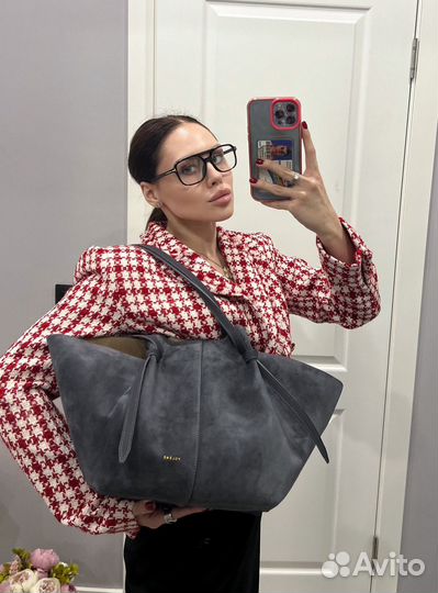 Сумка Polene Cyme замша серая