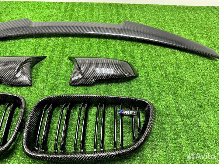 Спойлер ноздри зеркала Карбон BMW M2 F87 F22