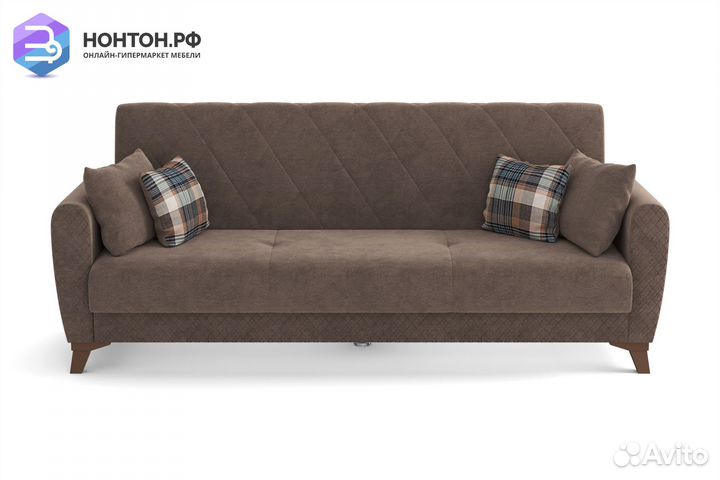 Диван книжка Эдвин 3-х местный коричневый