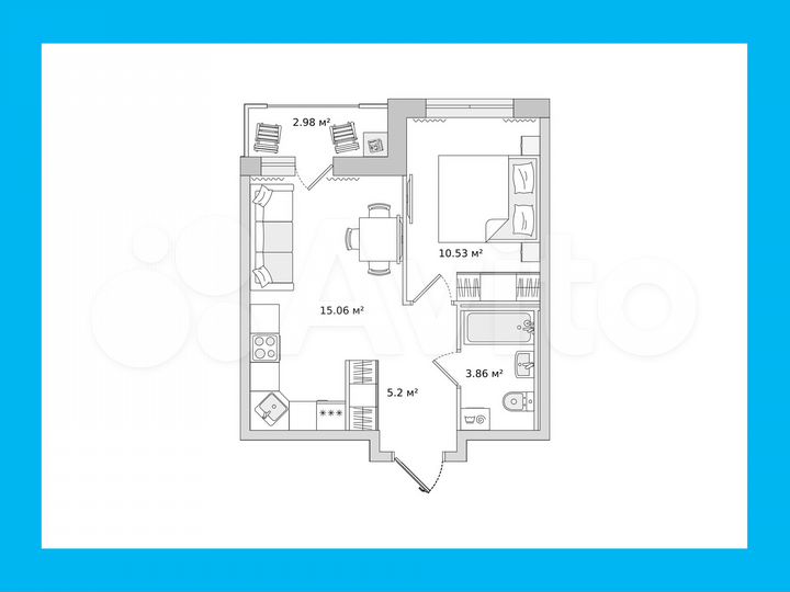 1-к. квартира, 33,8 м², 11/22 эт.