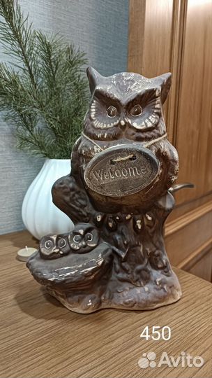 Статуэтки, ангелы, семья, сова