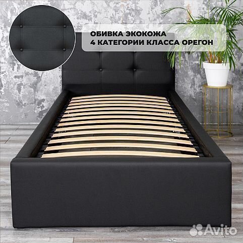 Кровать 90х200 черная Роза