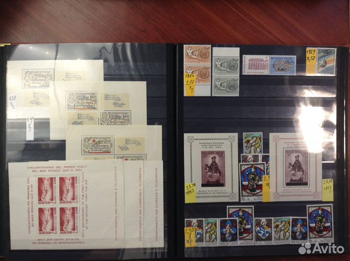 Зарубежные марки в альбоме 24 страницы