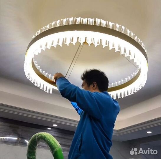 Подвесная люстра LED Светодиодная Золото / Хром