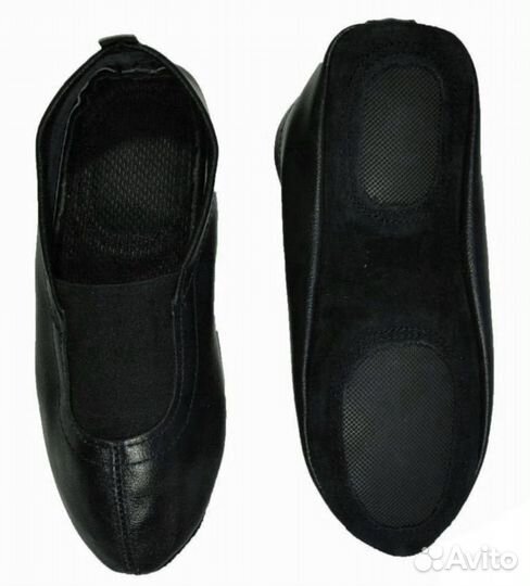 Чешки со вставкой чёрные кожа размер 39