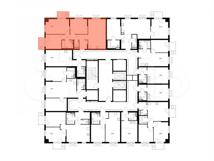 3-к. квартира, 74,6 м², 6/12 эт.