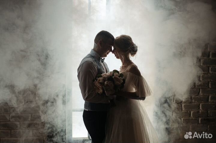 Тяжелый дым свет на свадьбу фонтаны фейерверки