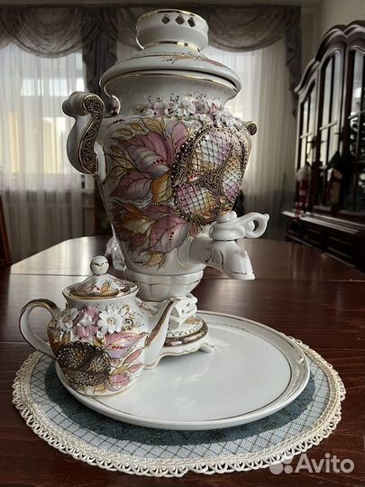 Самовар электрический, фарфор ручной работы