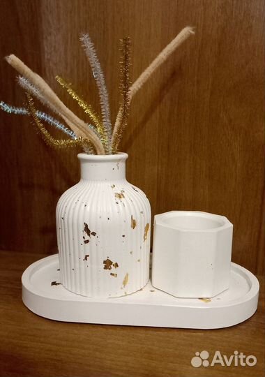 Ваза для сухоцветов подставка и подсвечник свеча