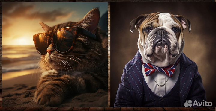 Картины современный art животные