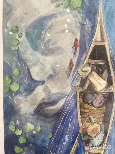 Картина Акварелью Под рамкой