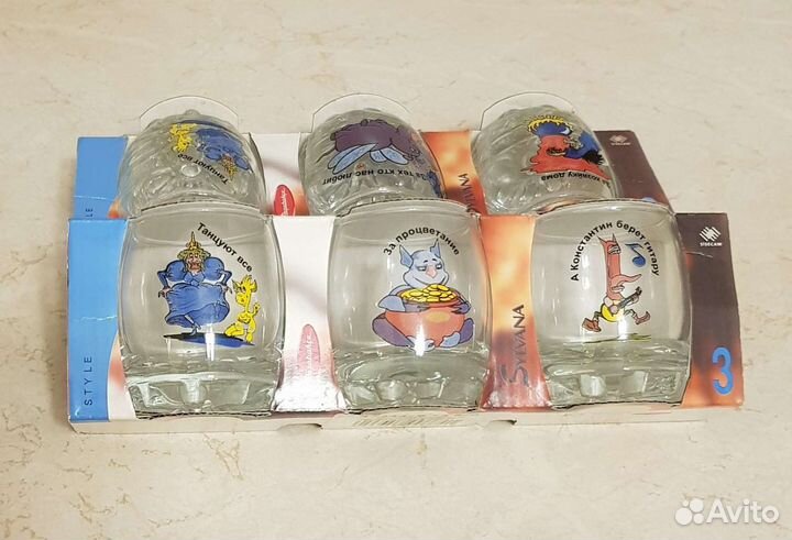 Новые наборы стаканов/стопок из стекла