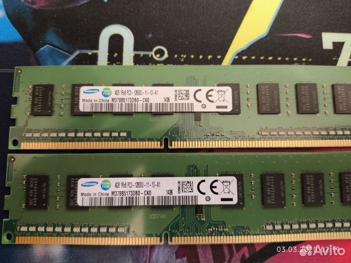 Оперативная память Samsung DDR3 2x4gb (8gb) 1600Mh