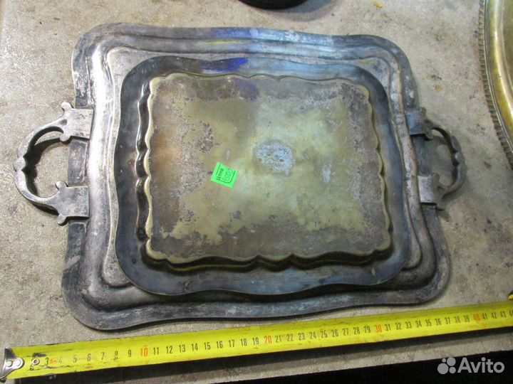 Поднос Фраже Тула царизм серебрение 19 век Fraget