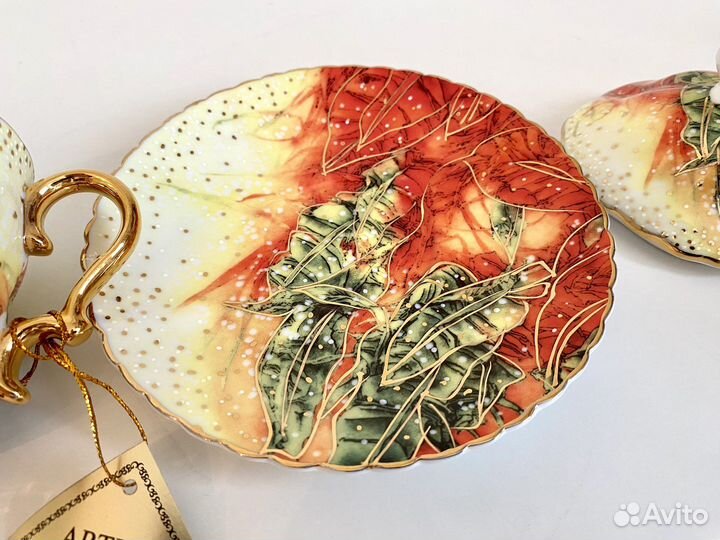 Чашка с крышкой и блюдцем/ чайный набор