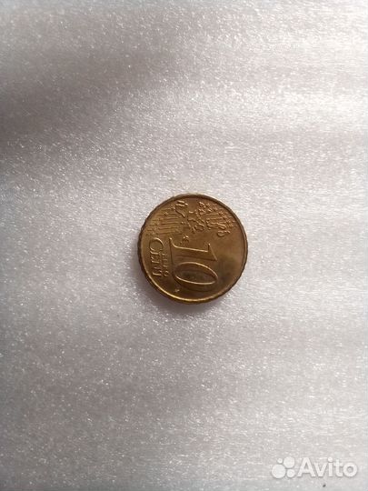 Монета 10 евро центов, 1999 г., Сервантес, Испания