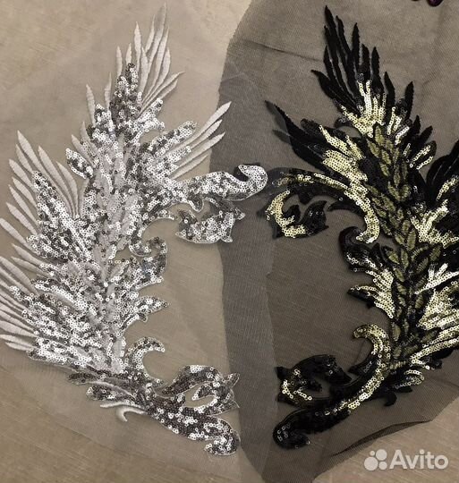 Нашивка на одежду пайетки вышивка гладью