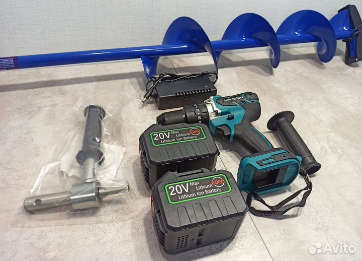 Комплект для ледобура шуруповерт + Тонар 130