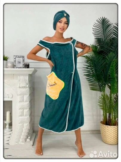 Набор банный, килт и чалма, микрофибра