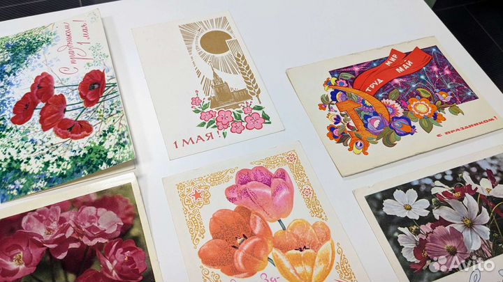 Советские открытки первое мая (15шт) 1960-80гг
