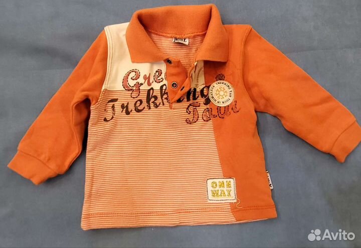 Кофта футболка с длинным рук для мальчика 80 86 см