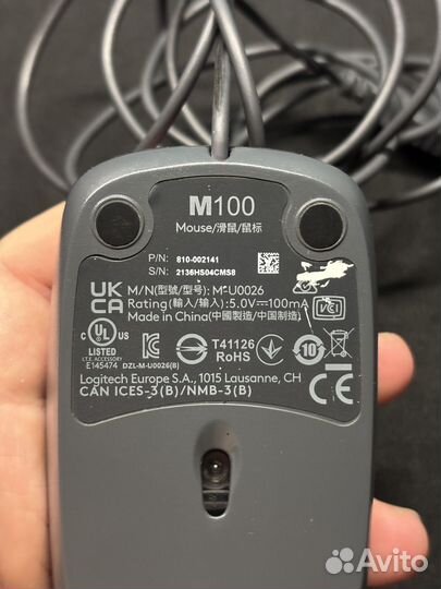 Мышь logitech m100