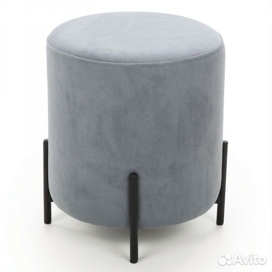 Пуф Beneli шарль, круглый, серый, велюр, для гости