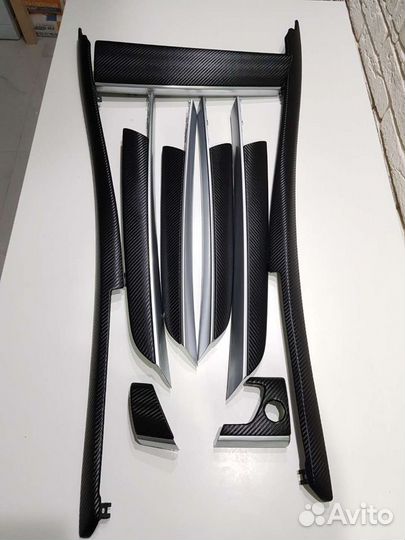 Планки салона кожаные под карбон BMW Х5/Х6 Е70 E71