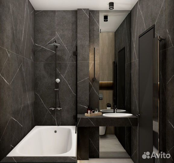 Дизайн-проект ванной комнаты / совмещенного санузл