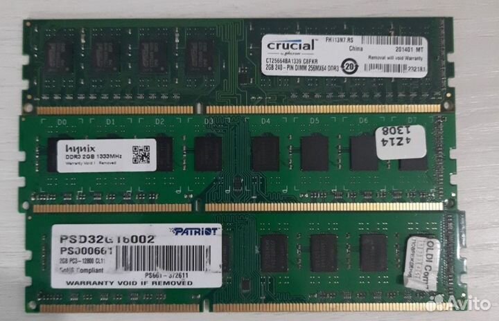 Озу DDR 3, DDR 4 (2,4,8 Gb) Radeon 4 Gb