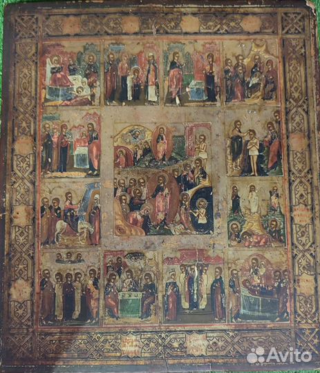 Старинная икона Праздники