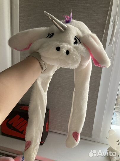 Шапка единороги с двигающиеся ушками/светящиеся