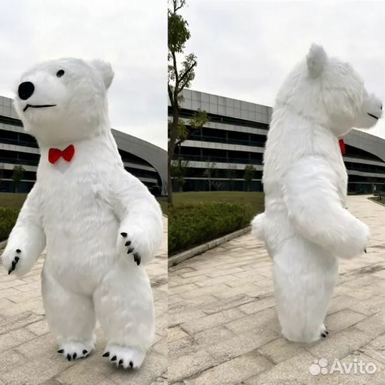 Надвуной костюм белый мишка умка аэрокостюм