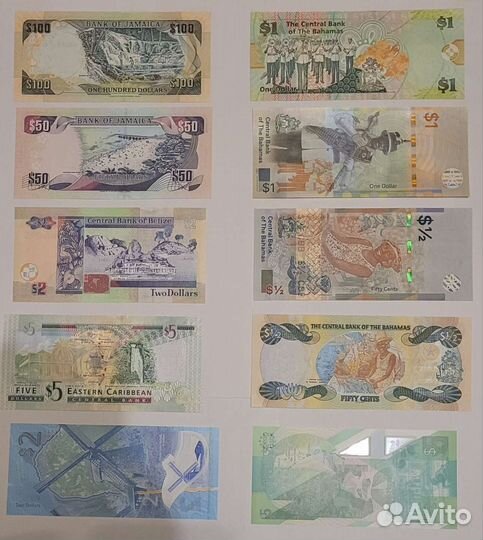 Банкноты стран Карибского моря