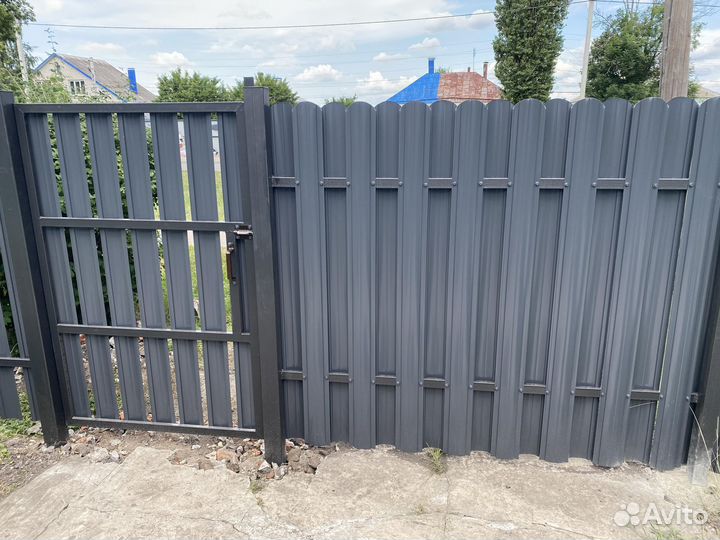 Забор 20 м с воротами 4 м из штакетника - под ключ