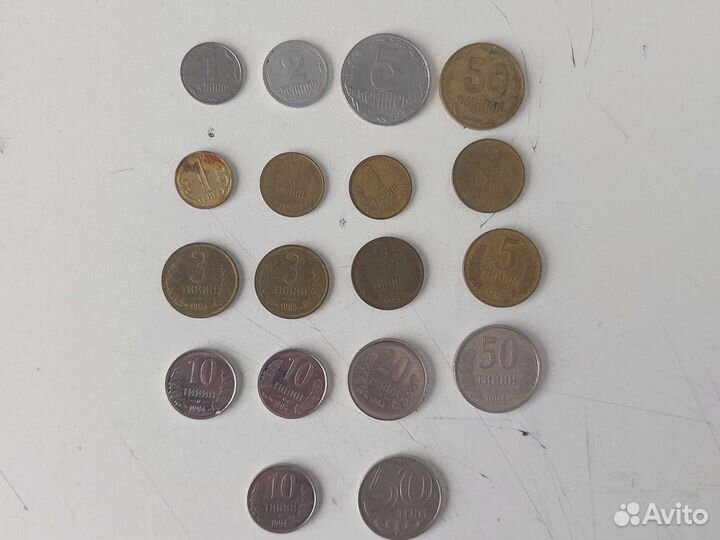Монеты Украины, Узбекистана, Казахстан