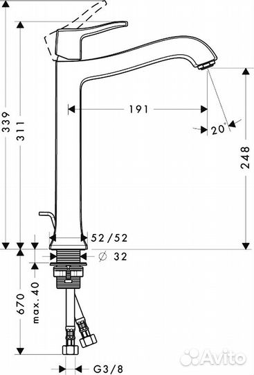 Смеситель для раковины hansgrohe 31078000 Хром