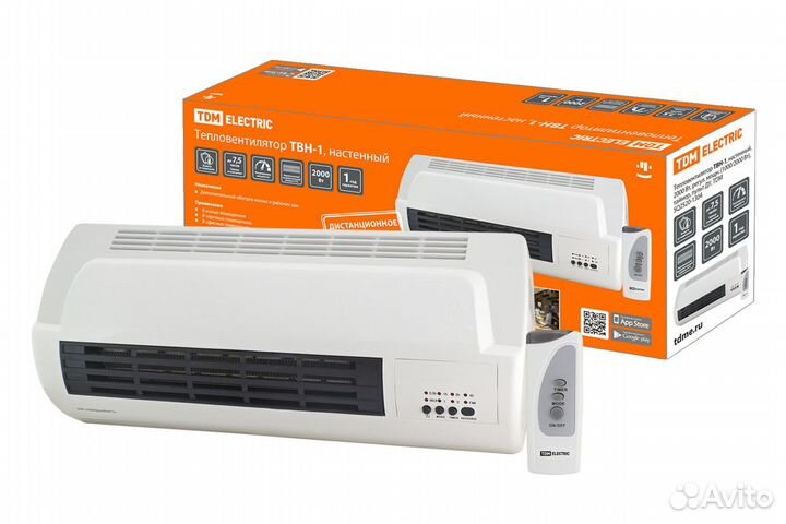 Обогреватель твн-1, настенный, 2000 Вт, пульт