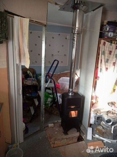 Печь камин на дровах