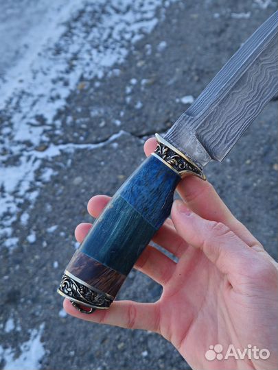 Нож охотничий из дамасской стали новый