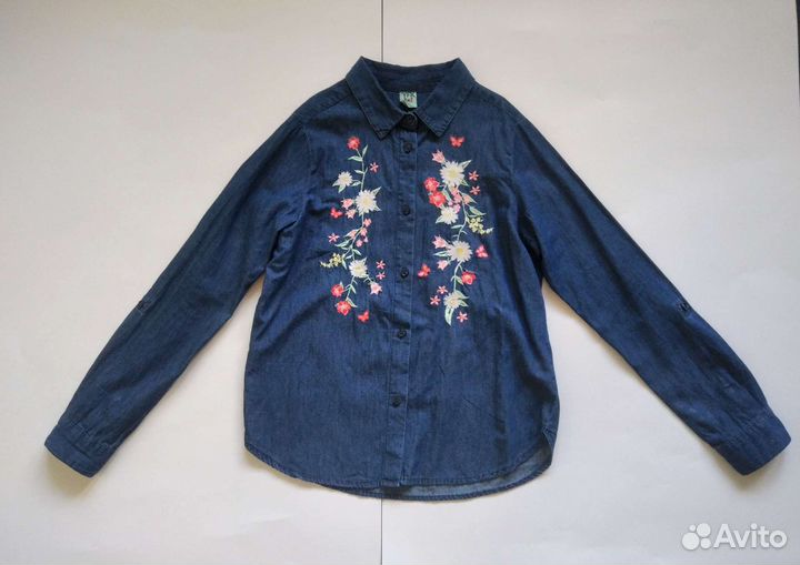 Джинсовая рубашка 152 на девочку 11 12лет Германия