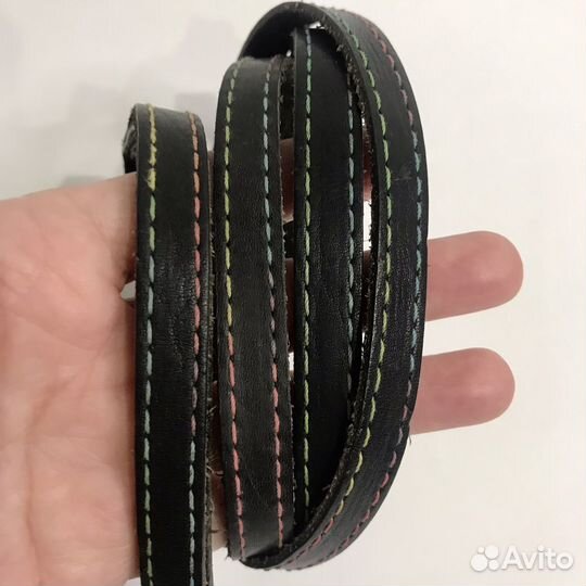 Кожаный поводок с ошейником для собаки