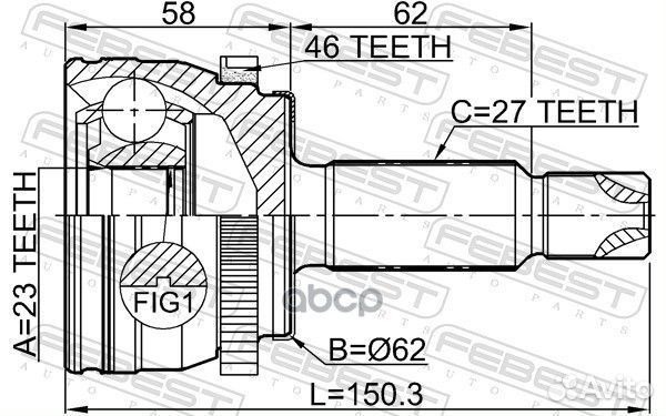 Шрус hyundai creta 16- наруж. 1210CRE16A46 Febest