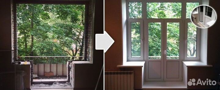 Оконный блок балконной дверью