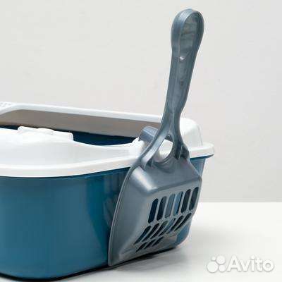 Лоток для кошек новый борт + совок 30