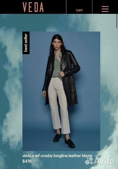 Новый женский кожаный плащ Veda