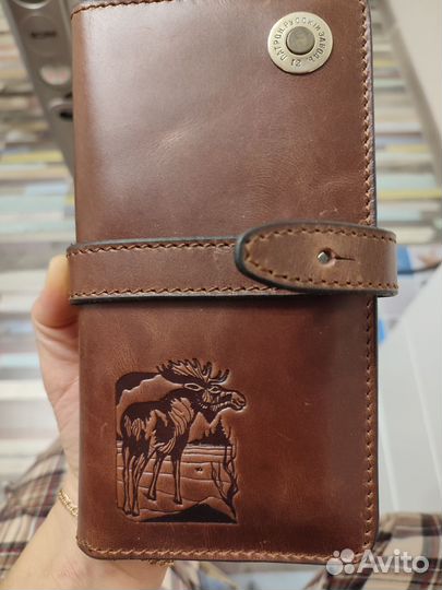 Кошелек мужской кожаный ручной работы