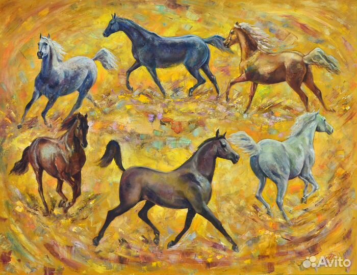 Картины с лошадьми на холсте,в графике