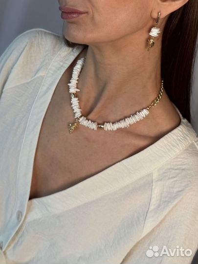 Комплект колье и серьги