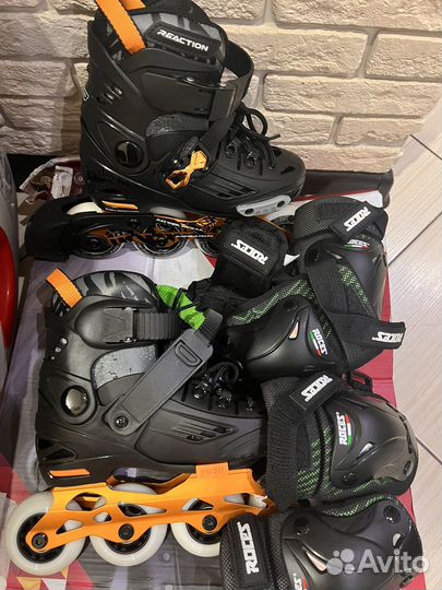 Роликовые коньки детские с защитой